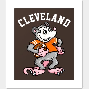 Cleveland Football Rally Possum Orange Jersey Posters and Art